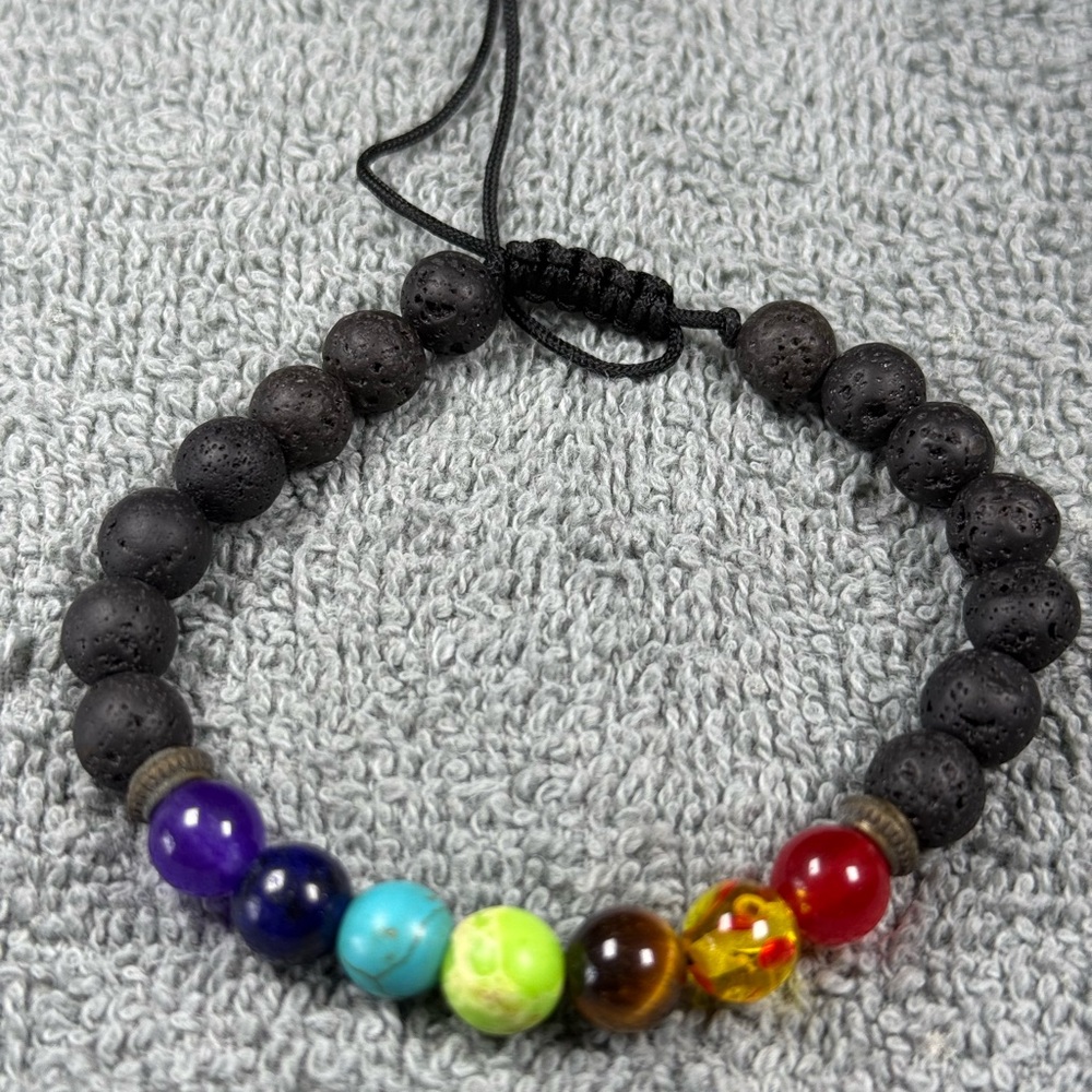 Lava Stone Chakra Bracelet